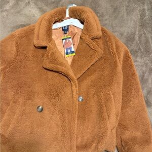GAP Medium Brown Faux Fur Jacket
